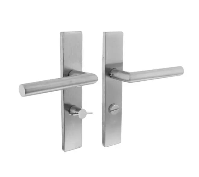 Intersteel Deurkruk Hoek 90° op rechthoekig schild rvs geborsteld - Deurbeslag-expert