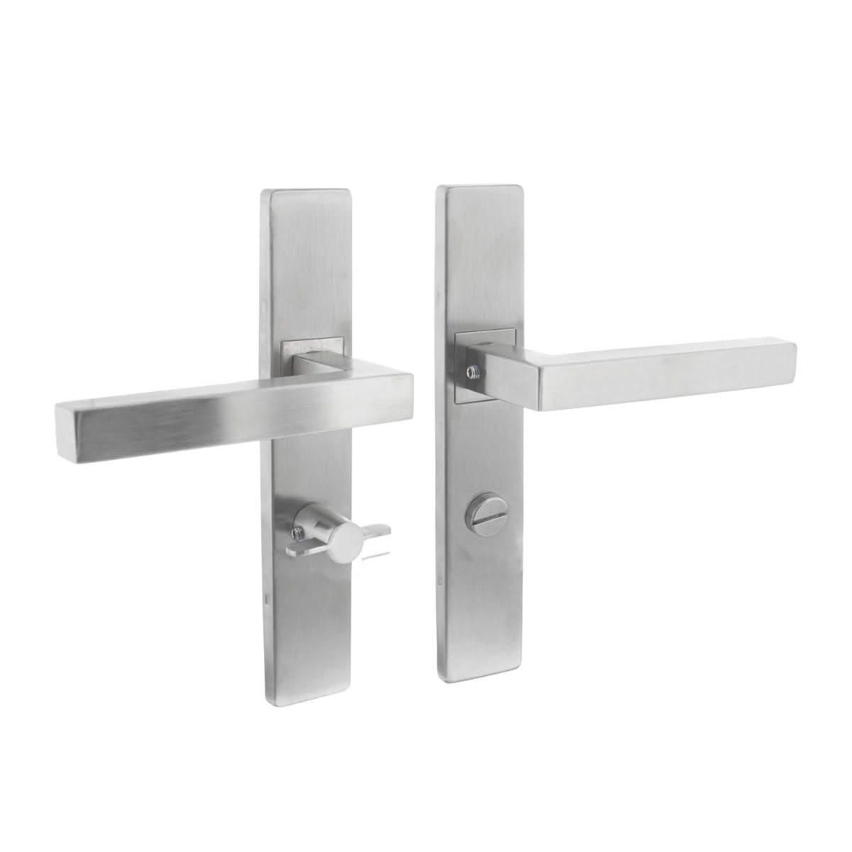 Intersteel Deurkruk Vierkant op Schild Toilet WC 63/8MM RVS