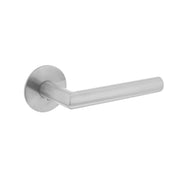 Intersteel deurkruk hoek 90° ronde magneet-rozet RVS – vooraanzicht