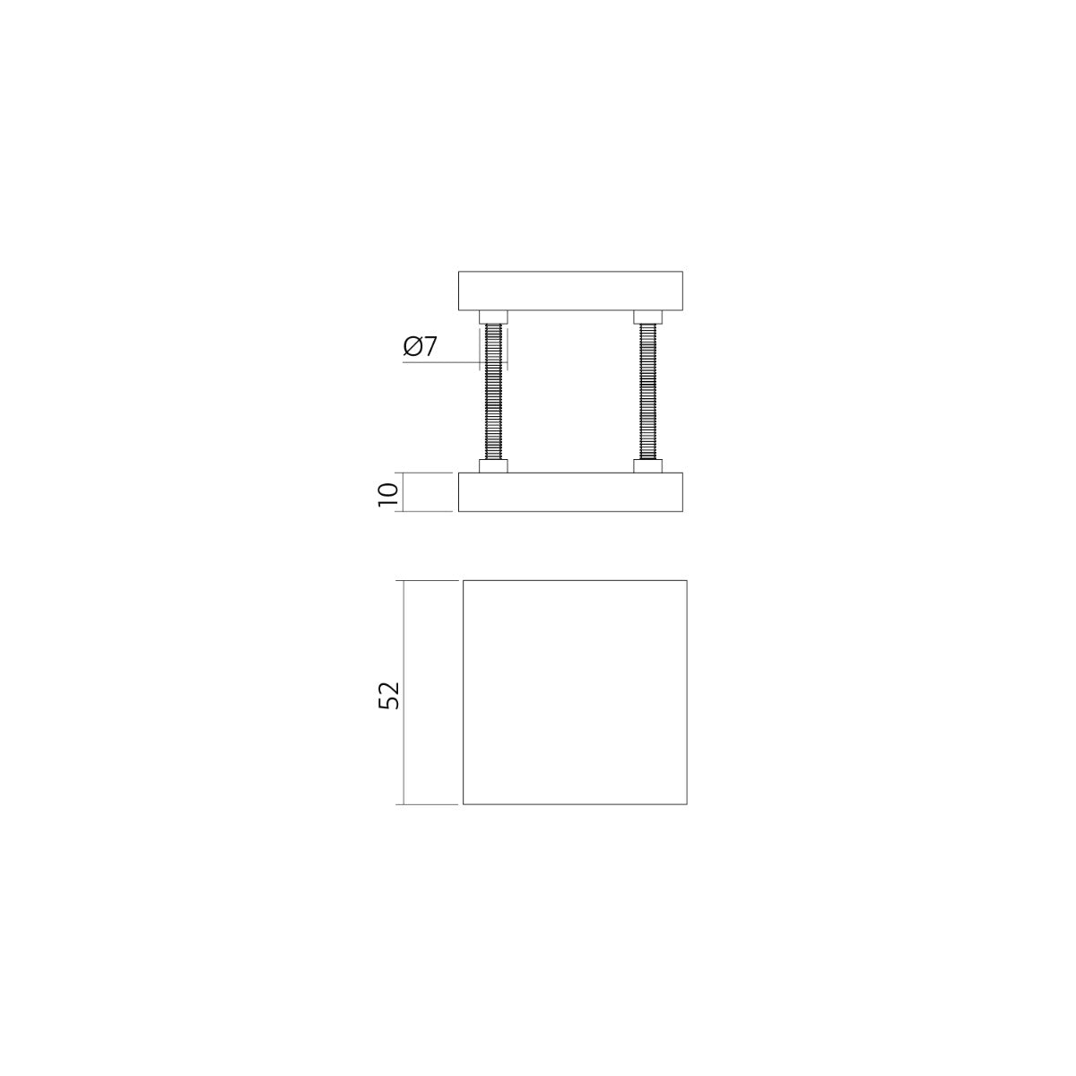 Intersteel afdekrozetten verdekt 52x52x10mm rvs detail