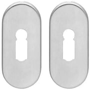 Intersteel | Rozet sleutelgat | 4mm | Ovaal | Verdekt | RVS Geborsteld