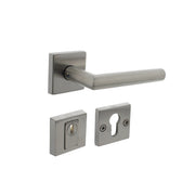 Intersteel | Achterdeurbeslag set | Deurkruk Jura op rozet | 53x53x10mm | RVS Zilver