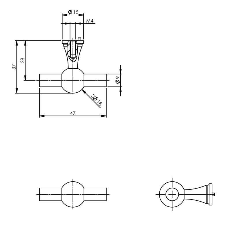 Intersteel Meubelknop rvs geborsteld T-vorm