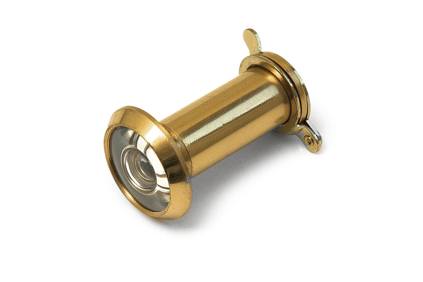 Dulimex deurspion 200 graden Ø14 mm deurdikte 36-60 mm gepolijst messing - vooraanzicht