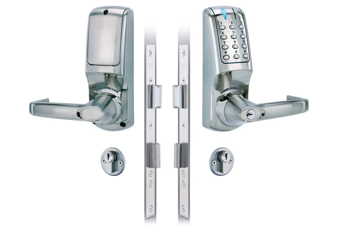 Dulimex KNSV-7025 PVD elektronisch codeslot geborsteld staal – vooraanzicht