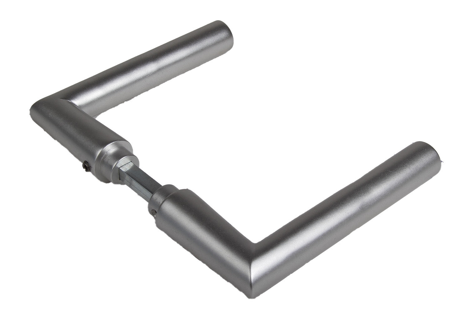 Dulimex deurkrukset type 374 zwaar L-model aluminium F1 vooraanzicht