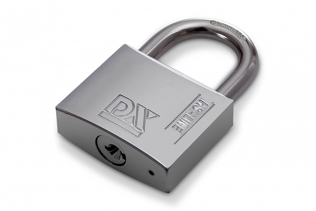 Dulimex cilinderhangslot marine 30 mm RVS beugel dubbel vergrendeld, sleutelnummer 301, vooraanzicht