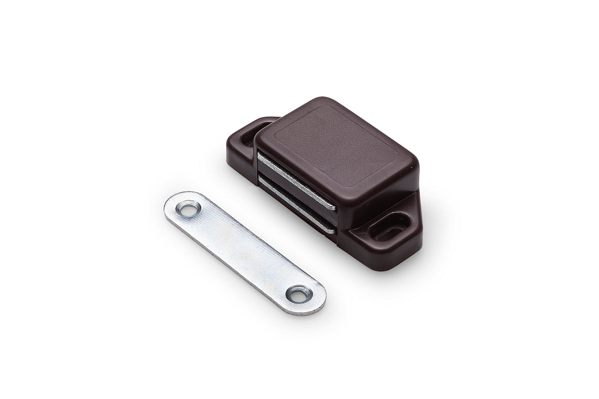 Dulimex DX magneetsnapper MC 8053B in bruin, 8 kg, met metalen tegenplaat, vooraanzicht