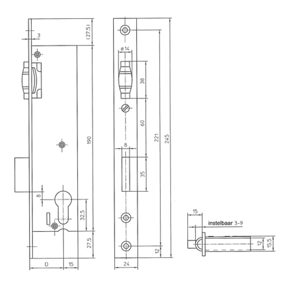 MAUER | 4615 Pendeldeurslot | Afsluitbaar Rolslot - Deurbeslag-expert