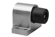 Dulimex Robusto deurstopper vloermodel RVS geborsteld met zwarte stootbuffer, vooraanzicht