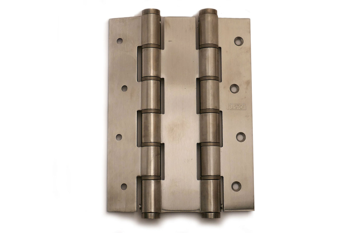 DX Justor deurveerscharnier dubbelwerkend 180/40 mm RVS, vooraanzicht