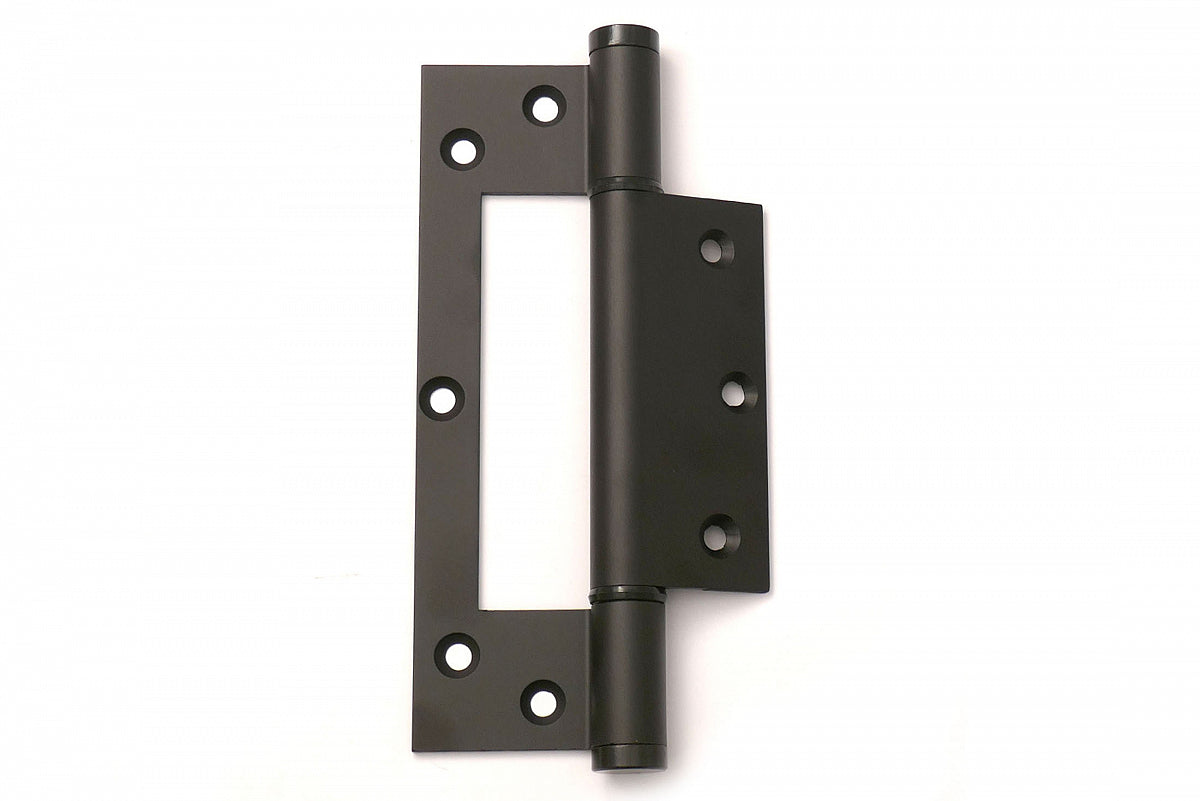 Dulimex deurveerscharnier enkelwerkend 150 mm, aluminium zwart, vooraanzicht