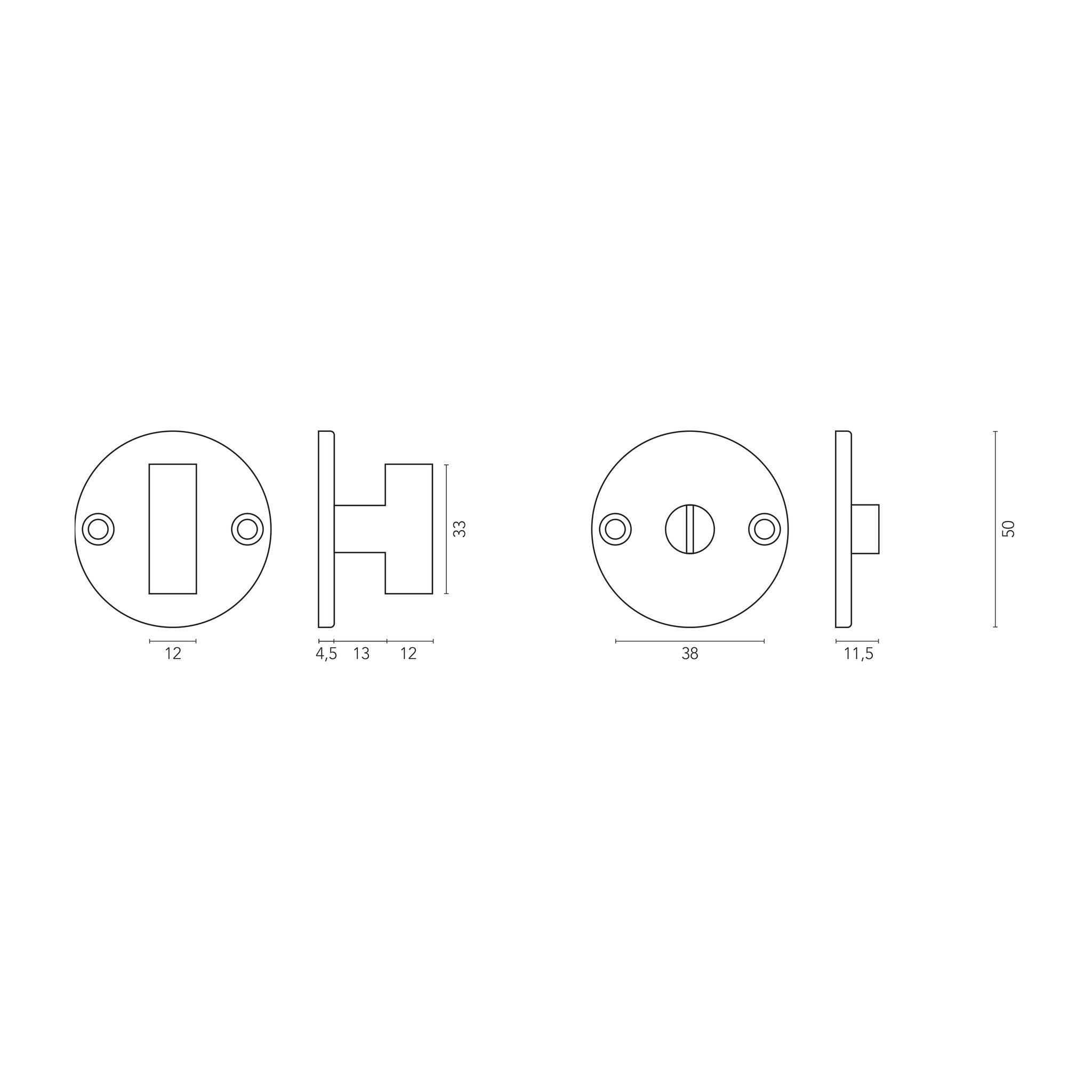 Crafino Moon toiletgarnituur technische tekening
