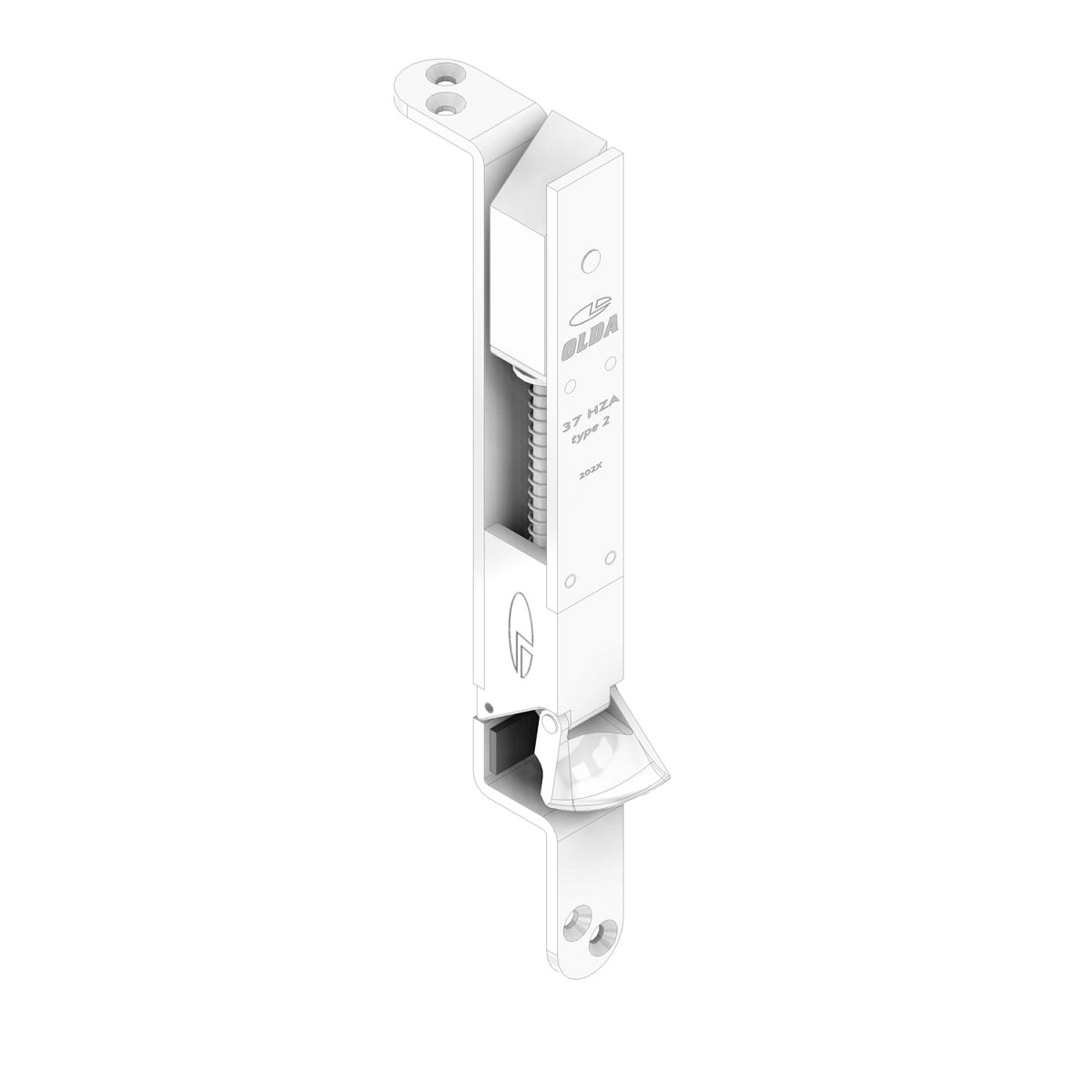 Dulimex automatische kantschuif 37 HZA TYPE 2 met hold-close functie, staal verzinkt – vooraanzicht