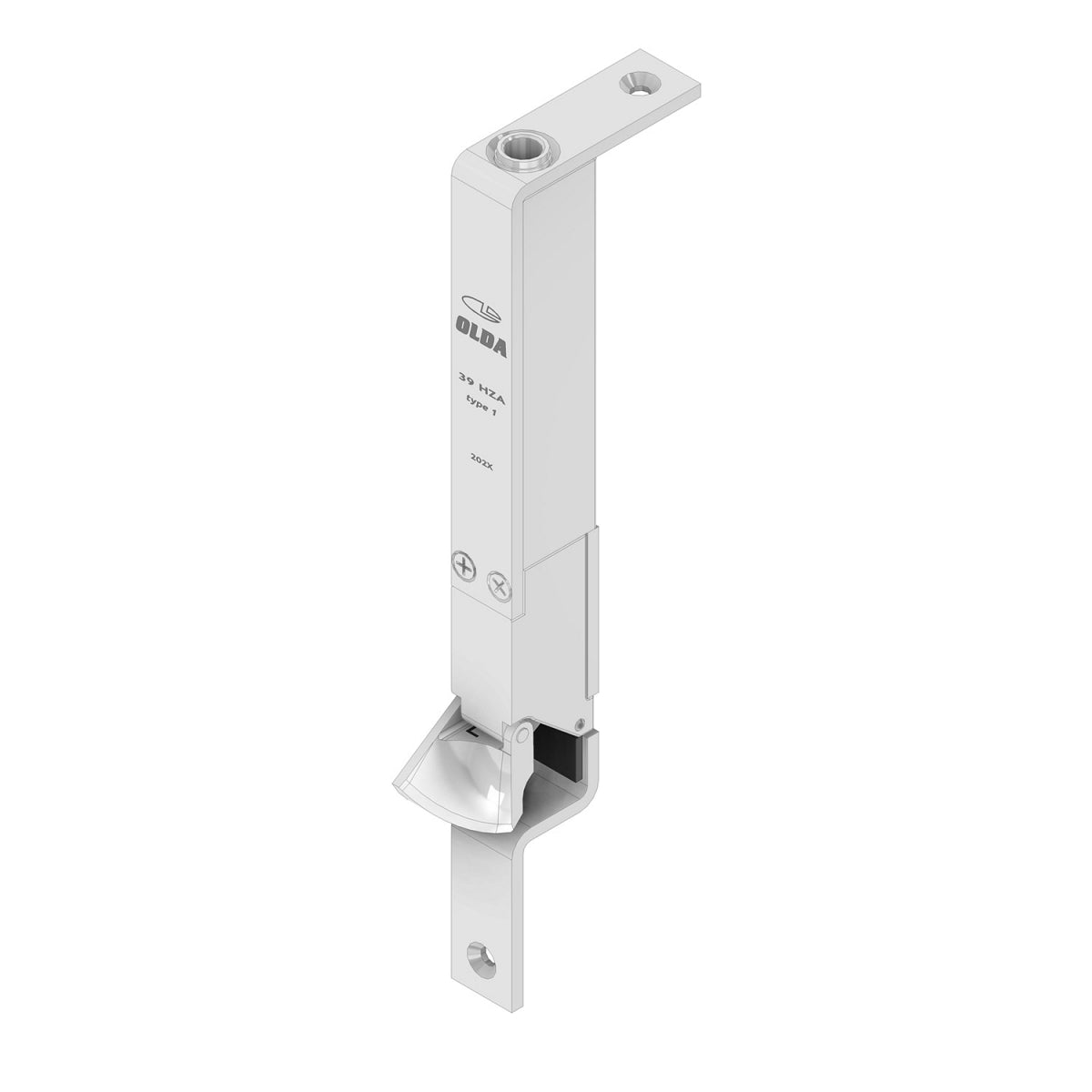 Dulimex automatische kantschuif 39 HZA TYPE 1 smal model 16 mm, staal verzinkt – vooraanzicht