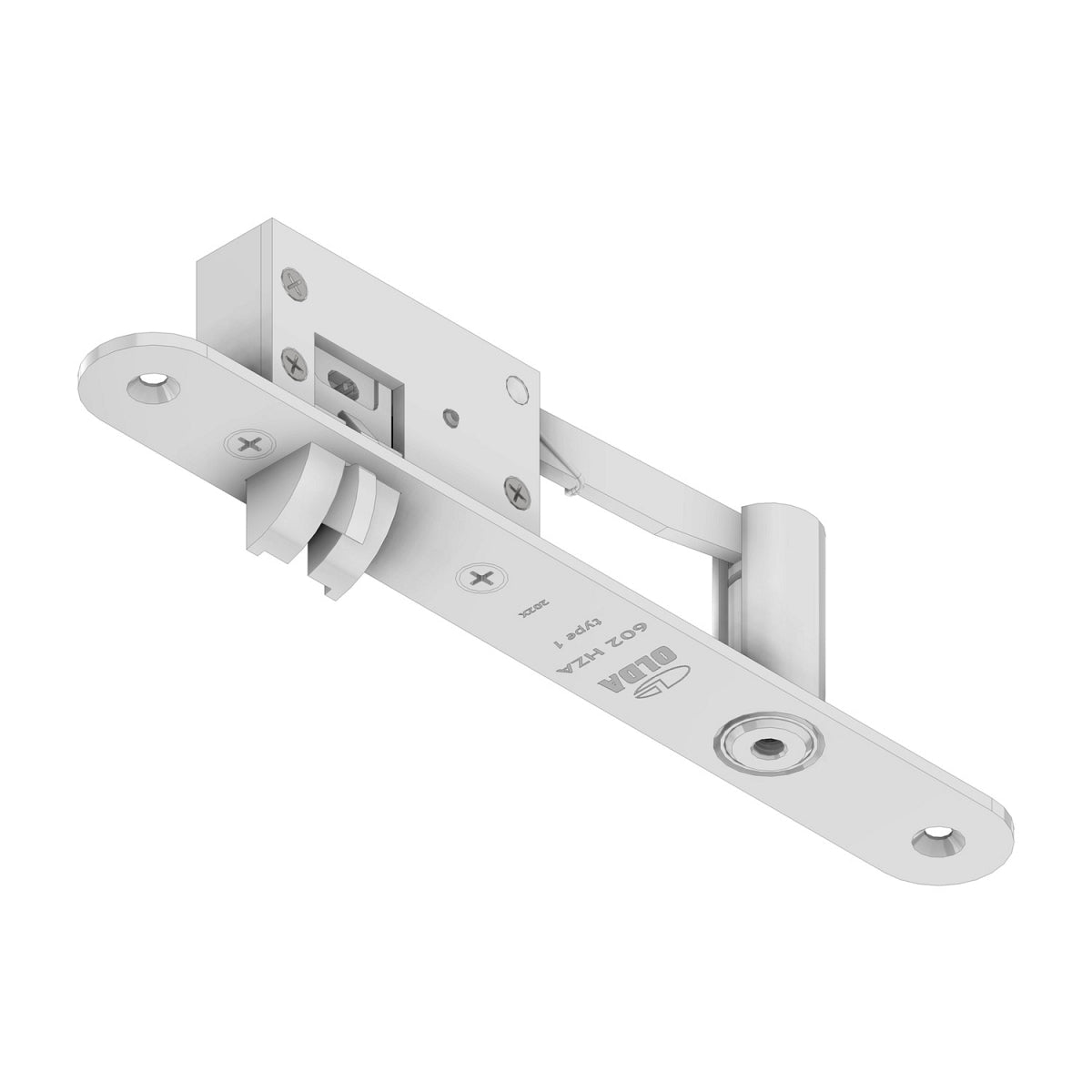 Dulimex automatische kantschuif 602 HZA kozijnmodel 200 mm staal verzinkt TYPE 1 vooraanzicht