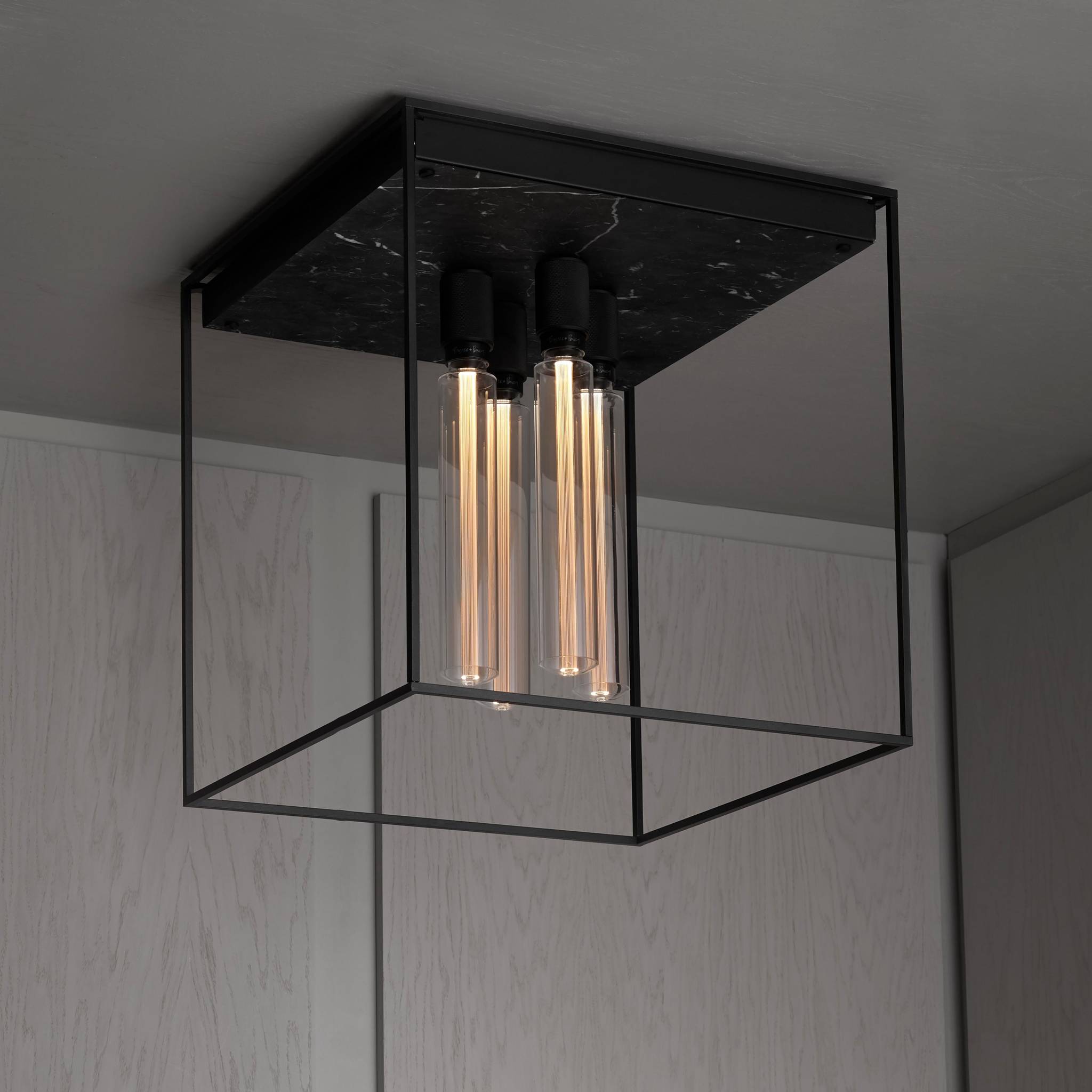 Buster + Punch Caged Ceiling Cross | Plafondlamp | Black Marble