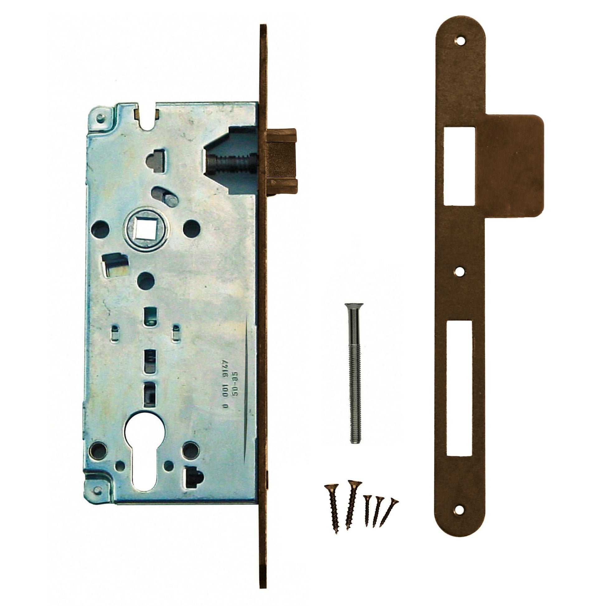 HDD Pro AGB cilinderslot mat brons 85 mm met breed rond tegenplaatje – vooraanzicht