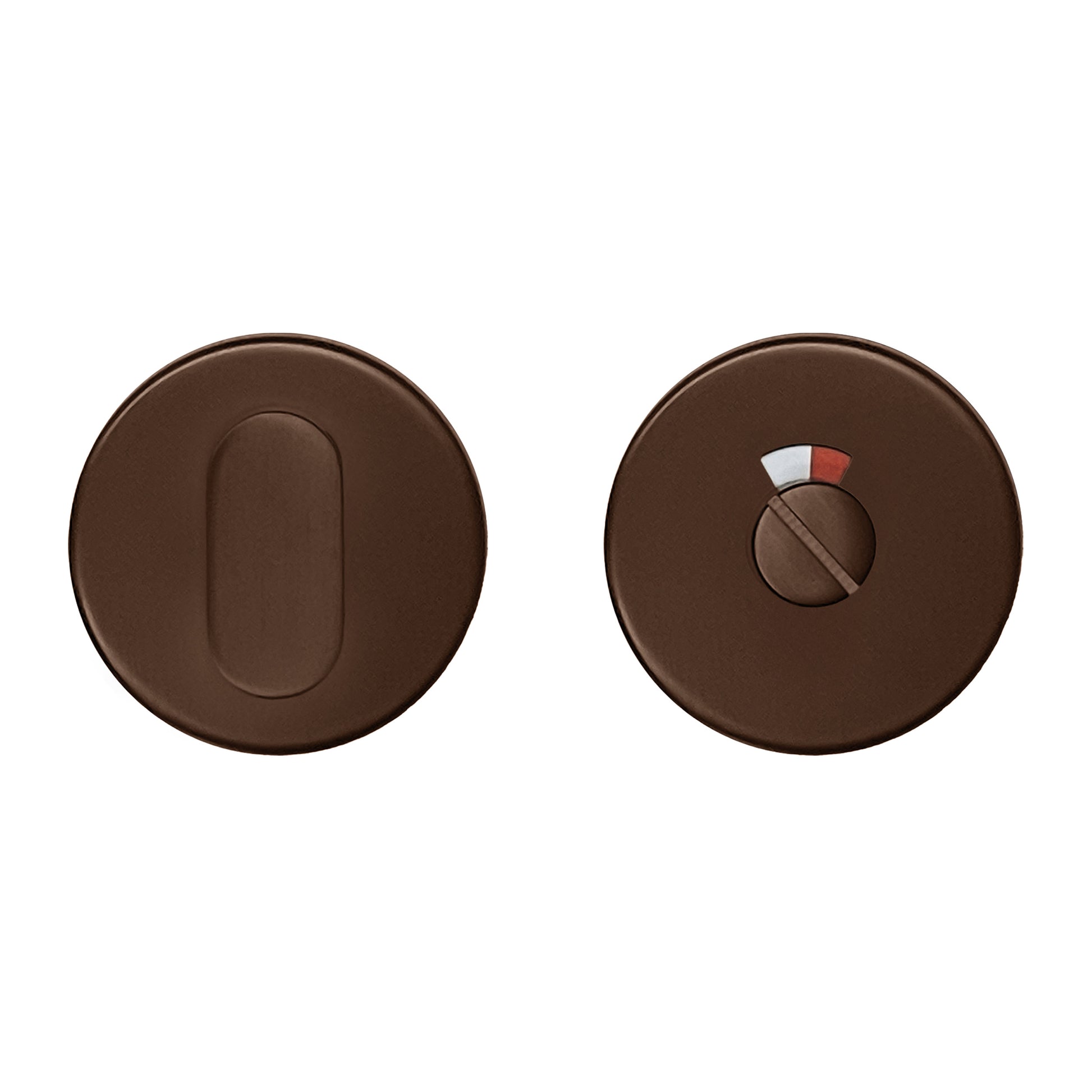 Hdd Pro WC Garnituur Rond Shape Mat Brons - Deurbeslag-expert