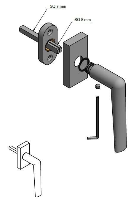 Formani PBI100-DK draaikiepgarnituur niet afsluitbaar PVD mat zwart linksdraaiend