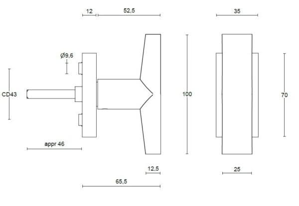Formani PBI103-DK draaikiepgarnituur niet afsluitbaar PVD mat zwart
