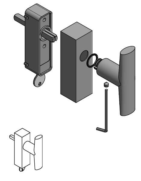 Formani PBI103-DKLOCK draaikiepgarnituur afsluitbaar mat roestvast staal rechts/ links draaiend