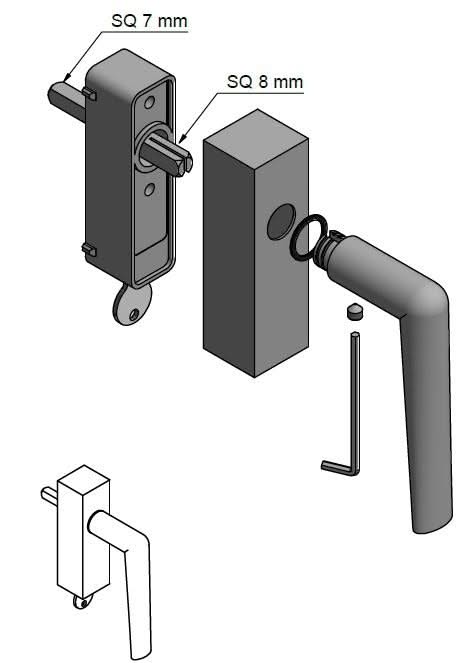 Formani PBI100-DKLOCK draaikiepgarnituur afsluitbaar PVD mat zwart linksdraaiend
