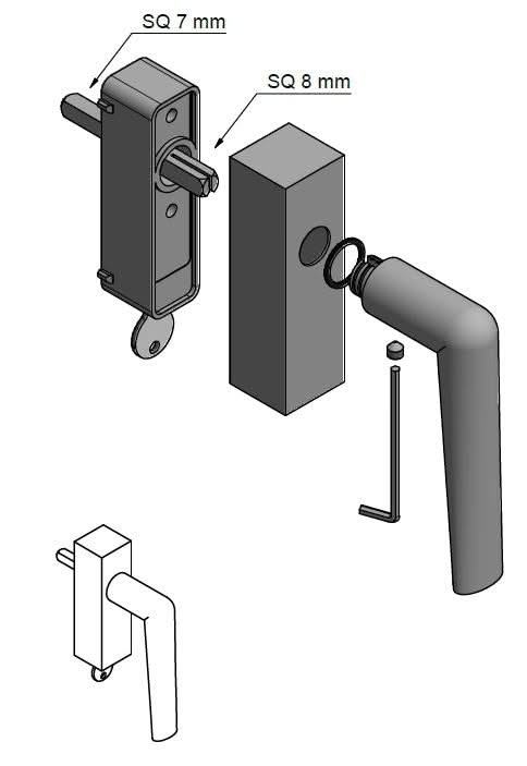 Formani PBI101-DKLOCK draaikiepgarnituur afsluitbaar mat roestvast staal linksdraaiend