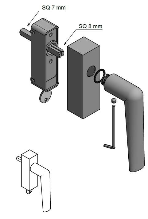 Formani PBI102-DK draaikiepgarnituur niet afsluitbaar PVD mat zwart linksdraaiend