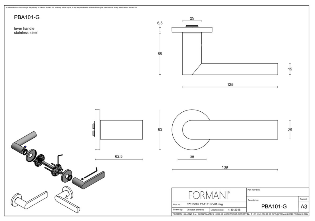 Formani | Deurkruk | Piet Boon | PBA101-G | PVD mat zwart