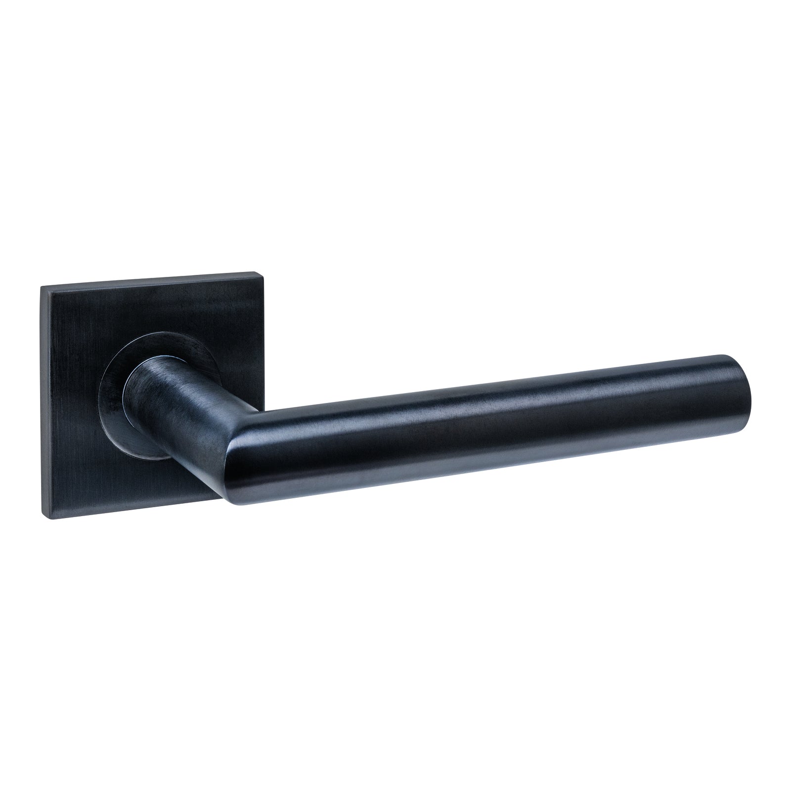 Intersteel deurkruk Q 04 op rozet PVD zwart &ndash; vooraanzicht
