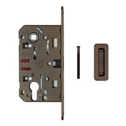 AGB magneetslot 18 mm cilinder PC85 mat brons met regelbare tegenplaat, vooraanzicht