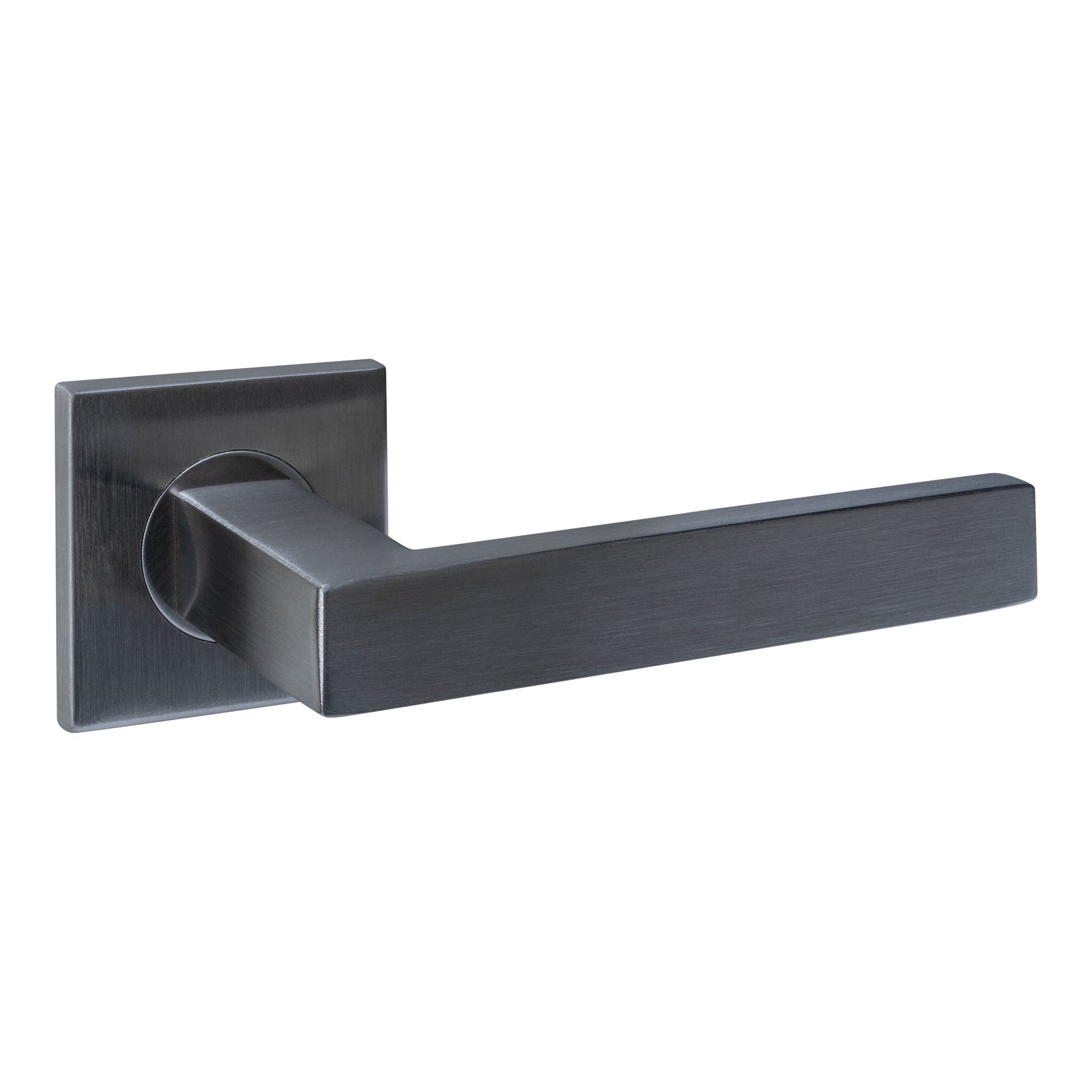 Intersteel deurkruk Q 05 op rozet PVD antraciet &ndash; vooraanzicht