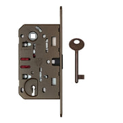 AGB magneetslot 18 mm loopslot 90 mm mat brons zonder tegenplaat, vooraanzicht