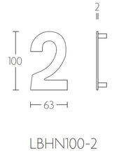 Formani BASICS huisnummer 2 brons - lijntekening LBHN100-2