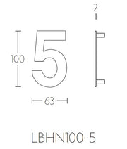 Formani BASICS huisnummer 5 brons - lijntekening LBHN100-5