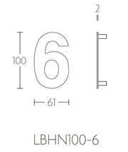 Formani BASICS huisnummer 6/9 brons - lijntekening LBHN100-6