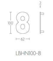 Formani BASICS huisnummer 8 brons - lijntekening LBHN100-8