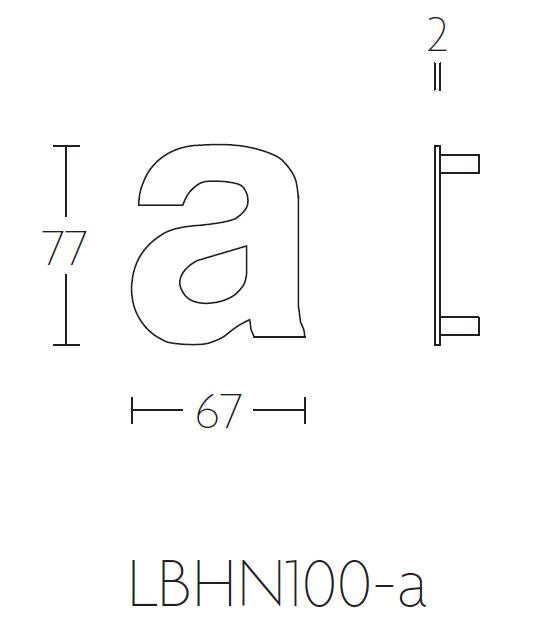 Formani BASICS huisletter A brons - lijntekening LBHN100-A