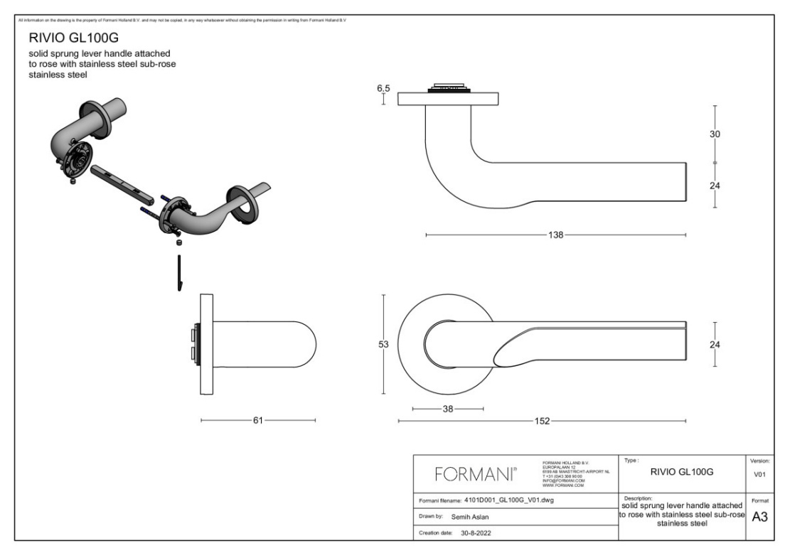 Formani | Deurkruk | Gensler | GL100-G | PVD mat zwart