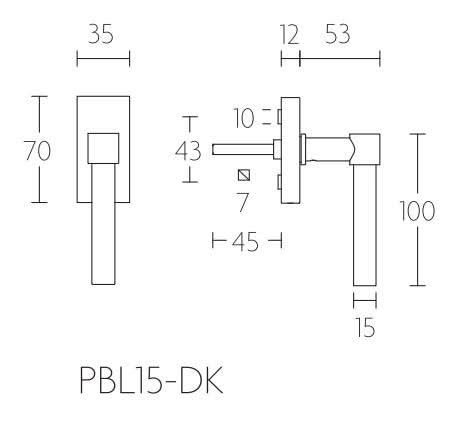 Formani PBL15-DK draaikiepgarnituur niet afsluitbaar PVD mat goud rechts/ linksdraaiend