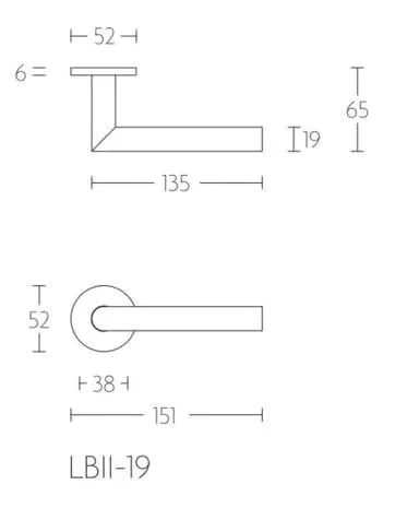Gatdeel Formani | BASICS | LB2-19 | ronde rozet | Zwart