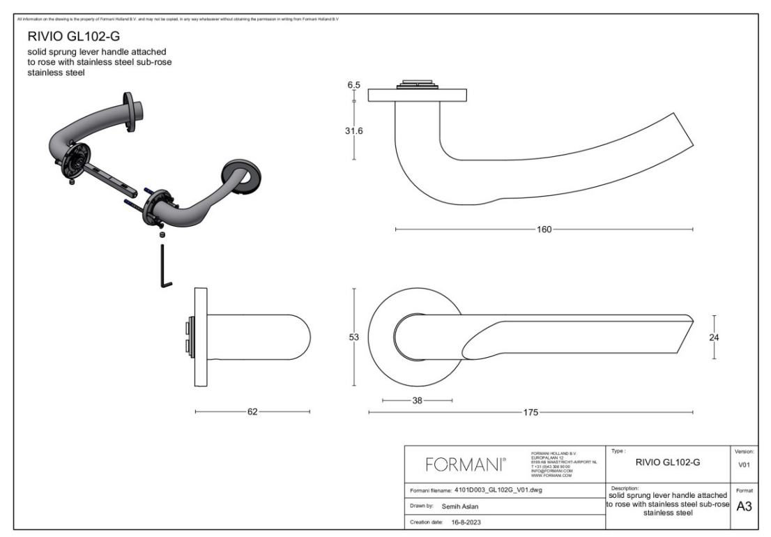 Formani | Deurkruk | Gensler | GL102-G | PVD mat zwart