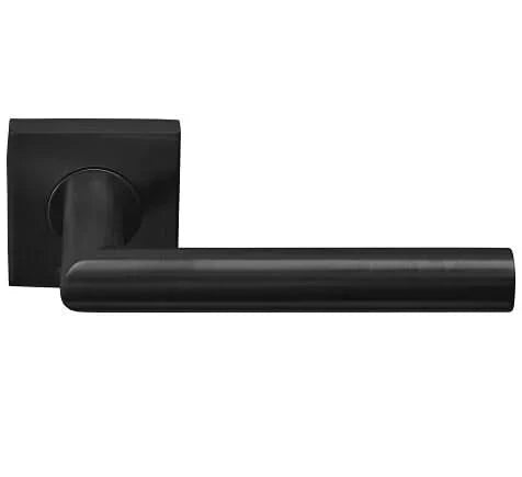 Deurkruk Acantha | geveerd rozet | PVD Gunmetal