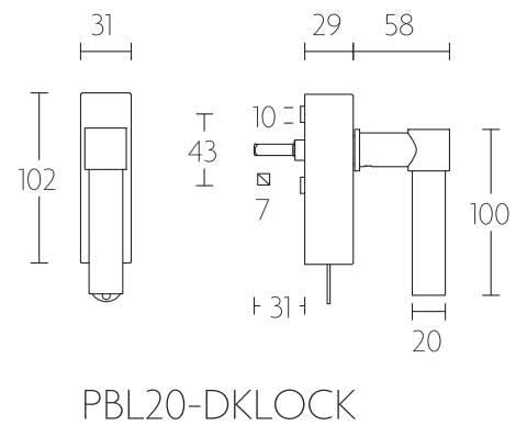 Formani PBL20-DKLOCK draaikiepgarnituur afsluitbaar brons