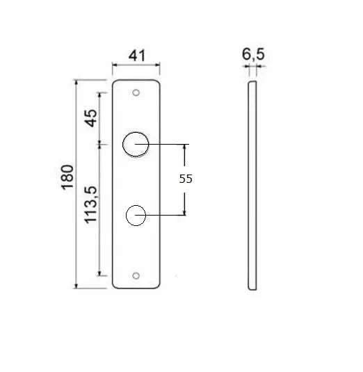 AMI | Deurkrukken 180/41 | Type 332 | WC8/55 | Zwart - Deurbeslag-expert