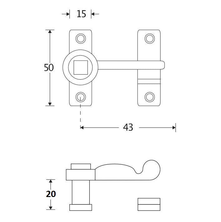 Maattekening Raamwervel Elegant 20 mm