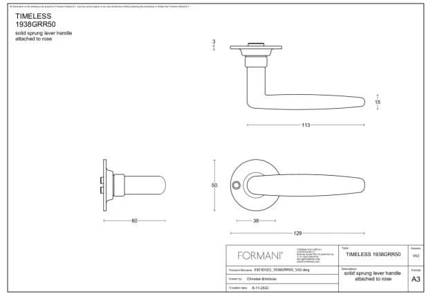 Formani | Deurkruk | Formani | 1938GRR50 | Messing Ongelakt