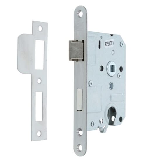 Dulimex Woningbouw Dag & nachtslot euro cilinder ronde voorplaat RVS PC55 - Deurbeslag-expert