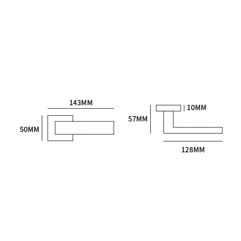 Hardbrass Roestvrijstalen Voordeurset Vierkant Zwart met Miami 800 SKG3 - Deurbeslag-expert